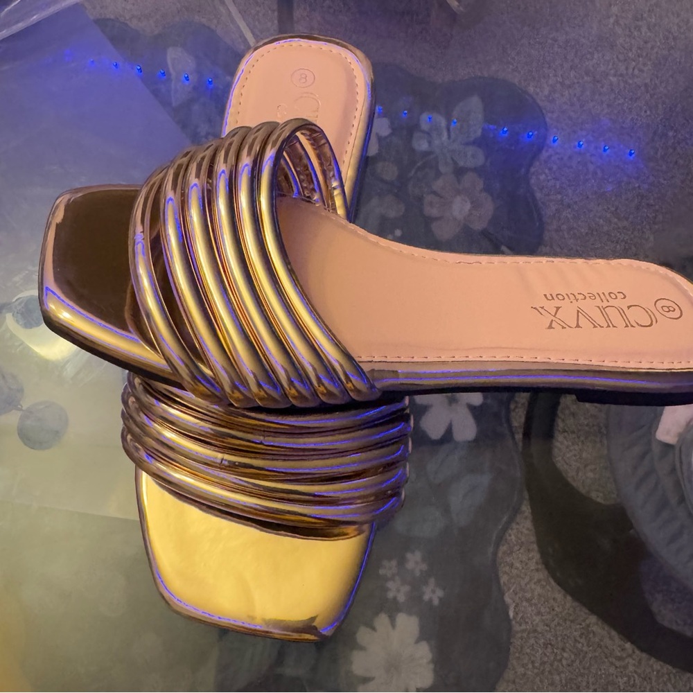 Gold Women's Slide Sandals
